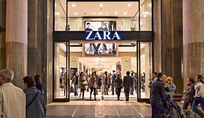 clothing brands known all over the world Zara