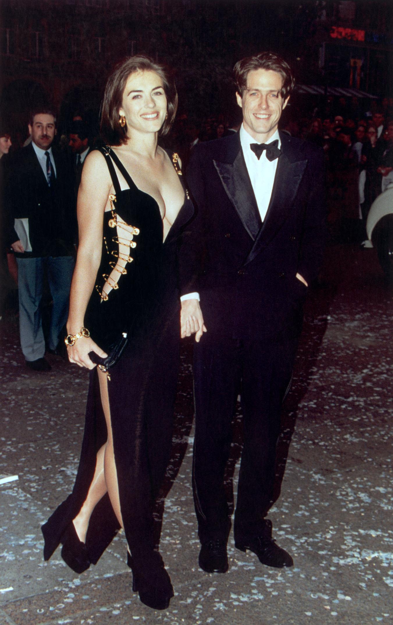 Elizabeth Hurley in the most fashionable Versace evening gown