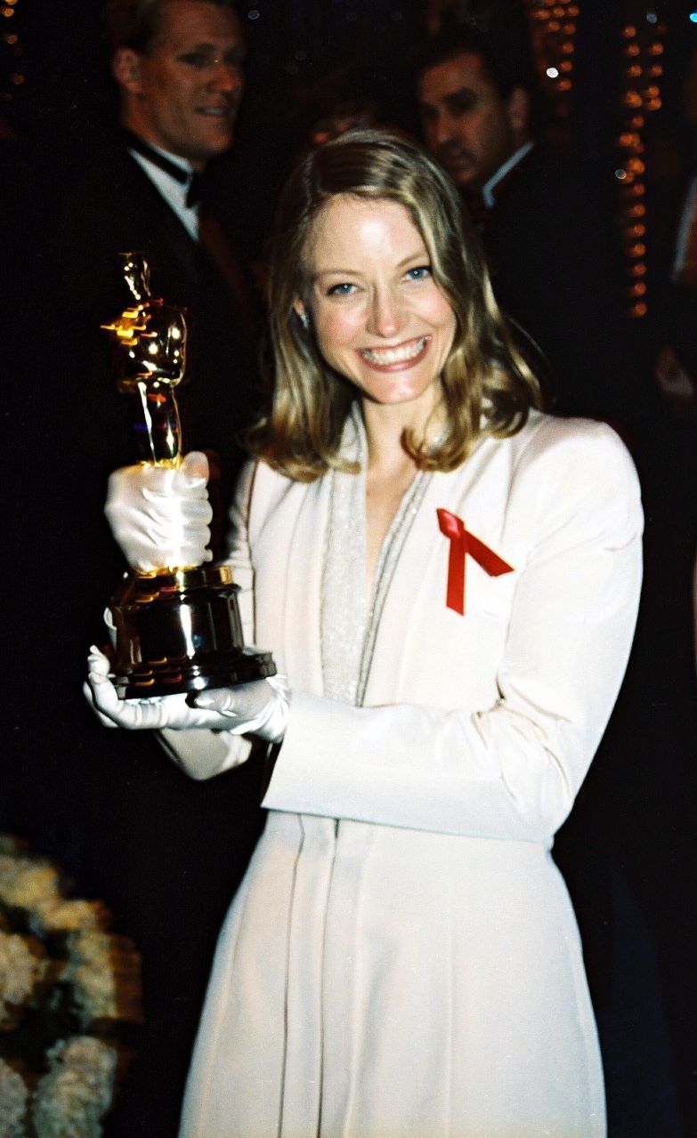 Jodie Foster in an Armani suit