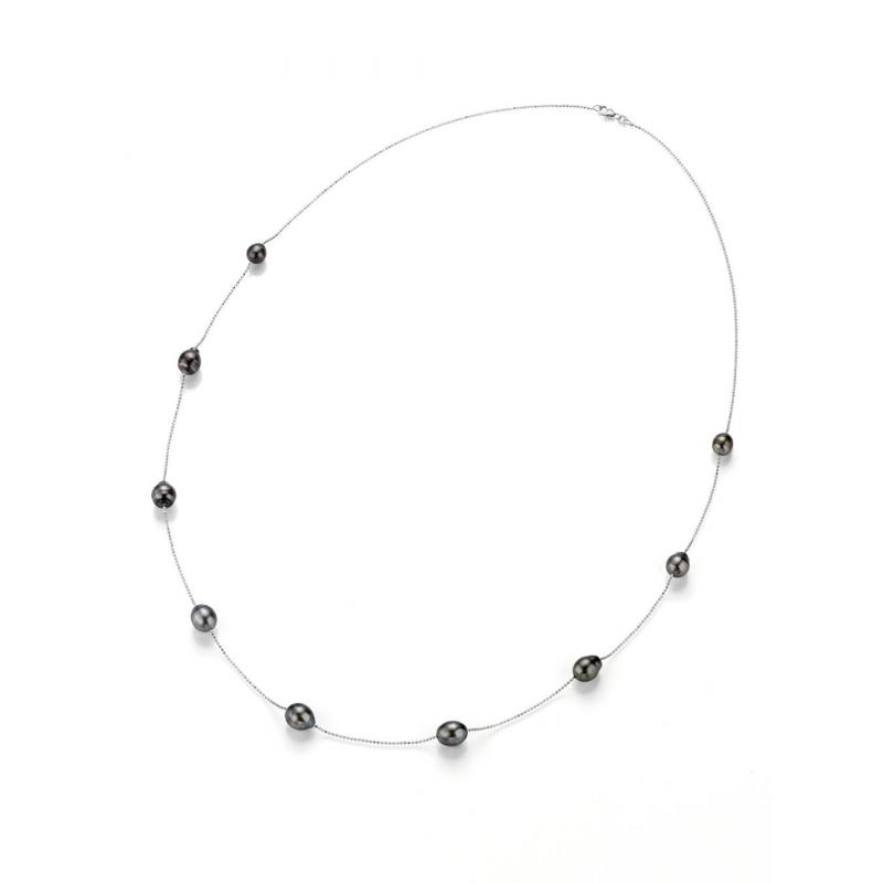 necklace with multi-colored pearls