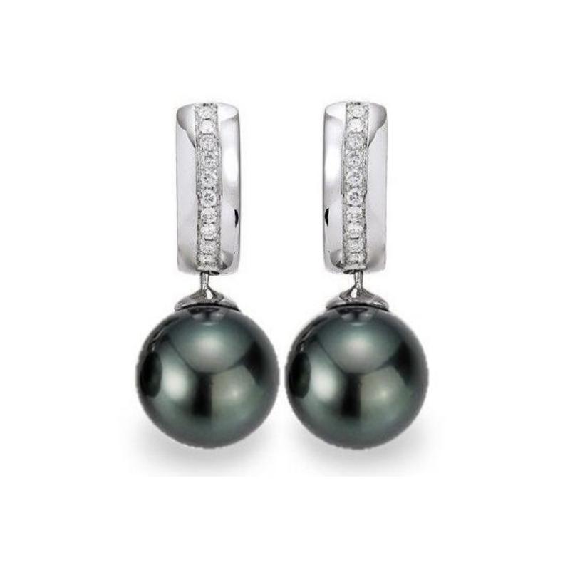 pearl earrings studded with diamonds