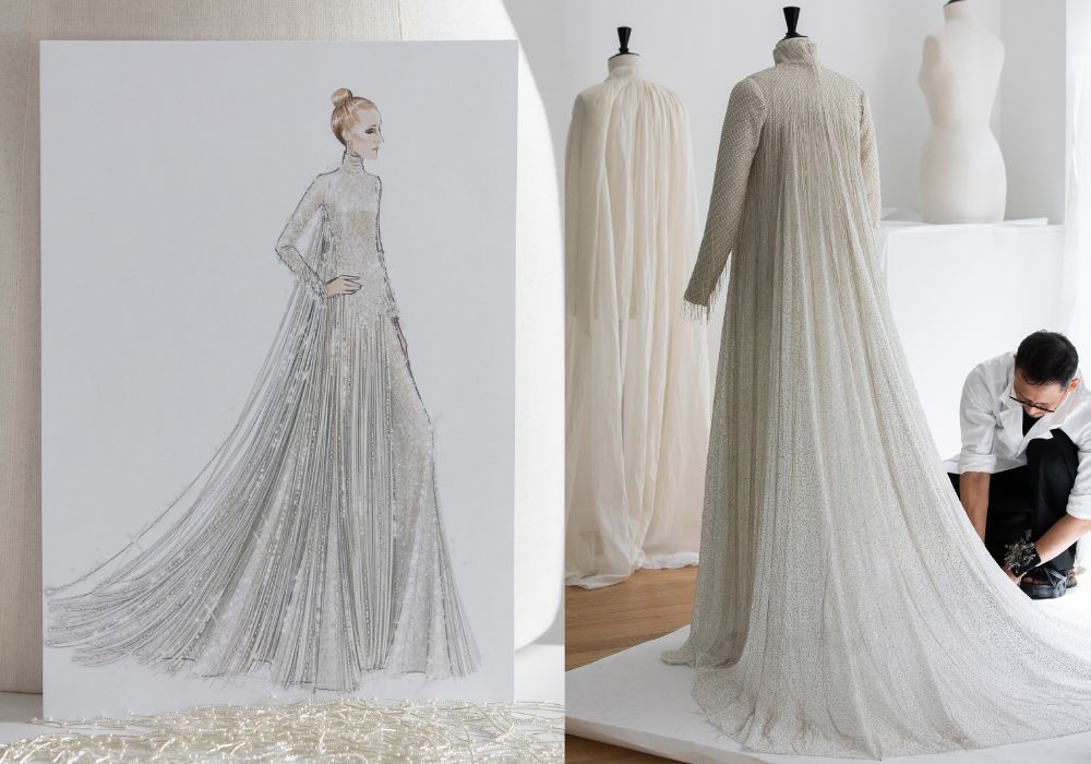 Celine Dion Dior Olympics Opening Ceremony dress. photo Dior