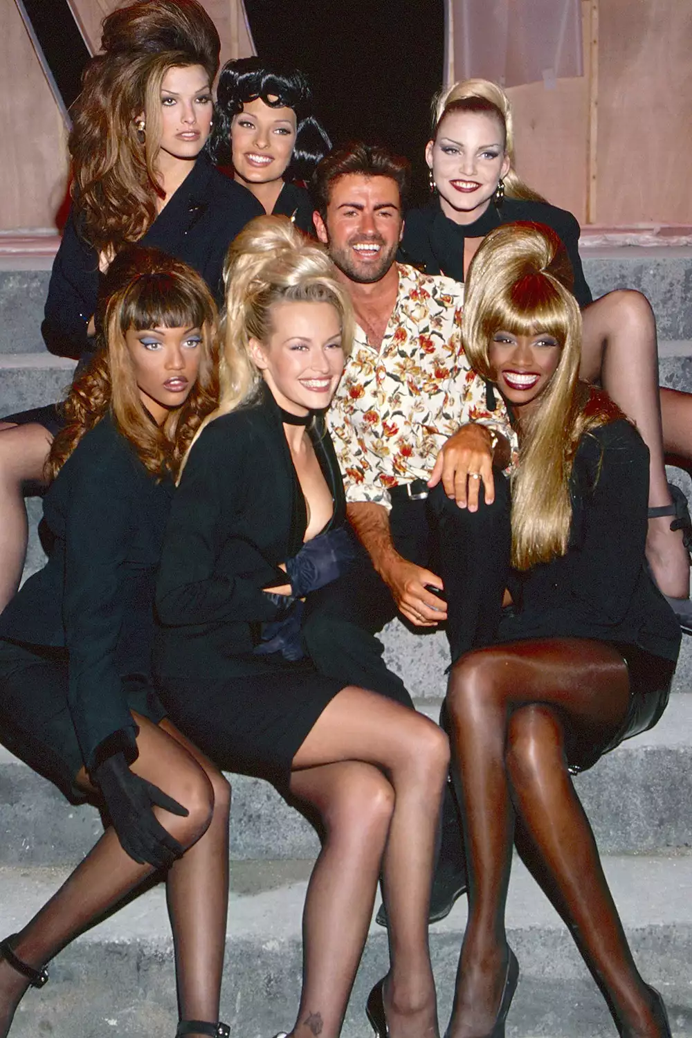 supermodels in george michael's music video