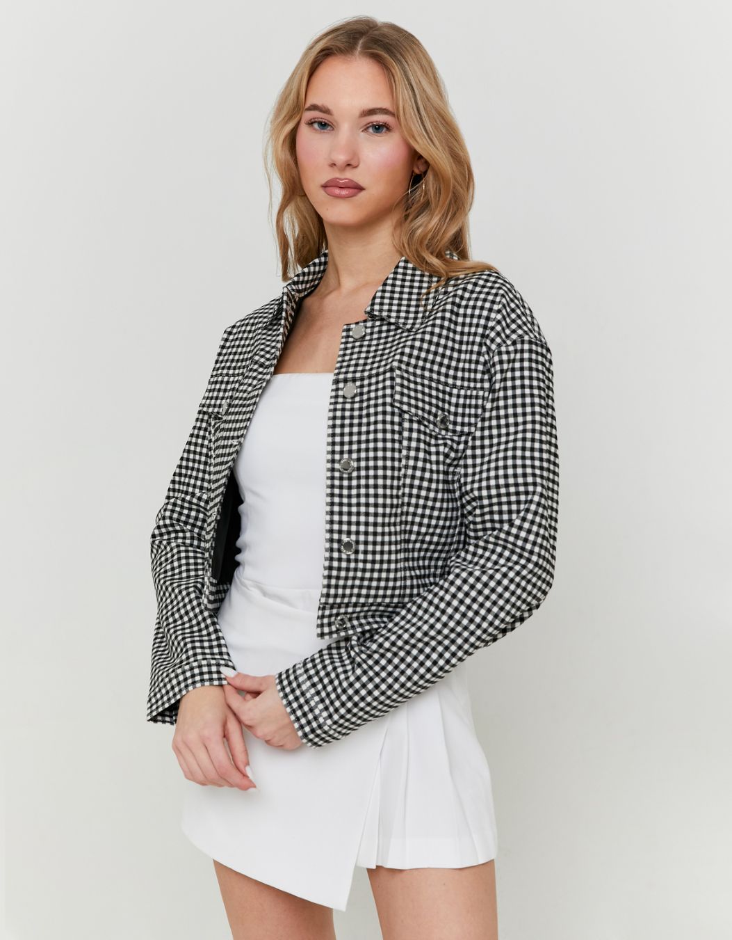 checked blazer