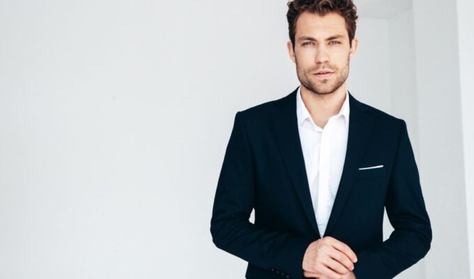 premium suit without a tie modern men's dress code