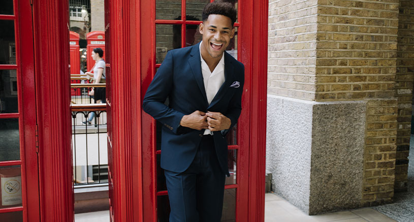 premium suit without a tie