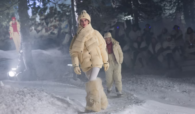 which snow boots are celebrities wearing in St Moritz models for winter 2025 2026